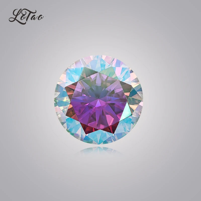 Moissanite Stone AB Colour Gemstone Round Cut Lab Created Diamond Advanced Jewelry Making Materials with Certificate