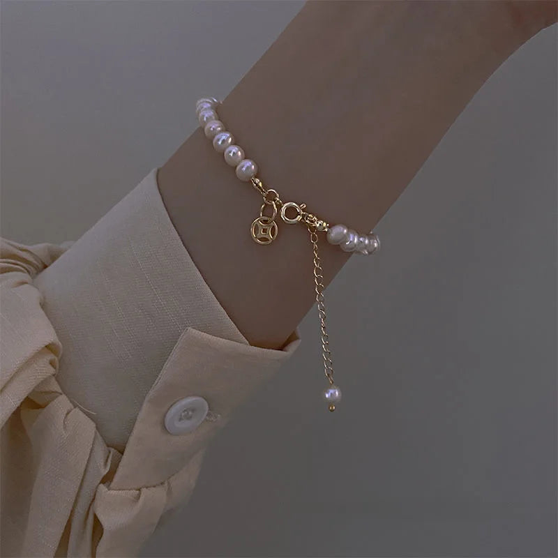 Fashion Imitation Pearl Bracelet Pendant Bracelets For Women Girls Charm Adjustable High Quality Jewelry Gift