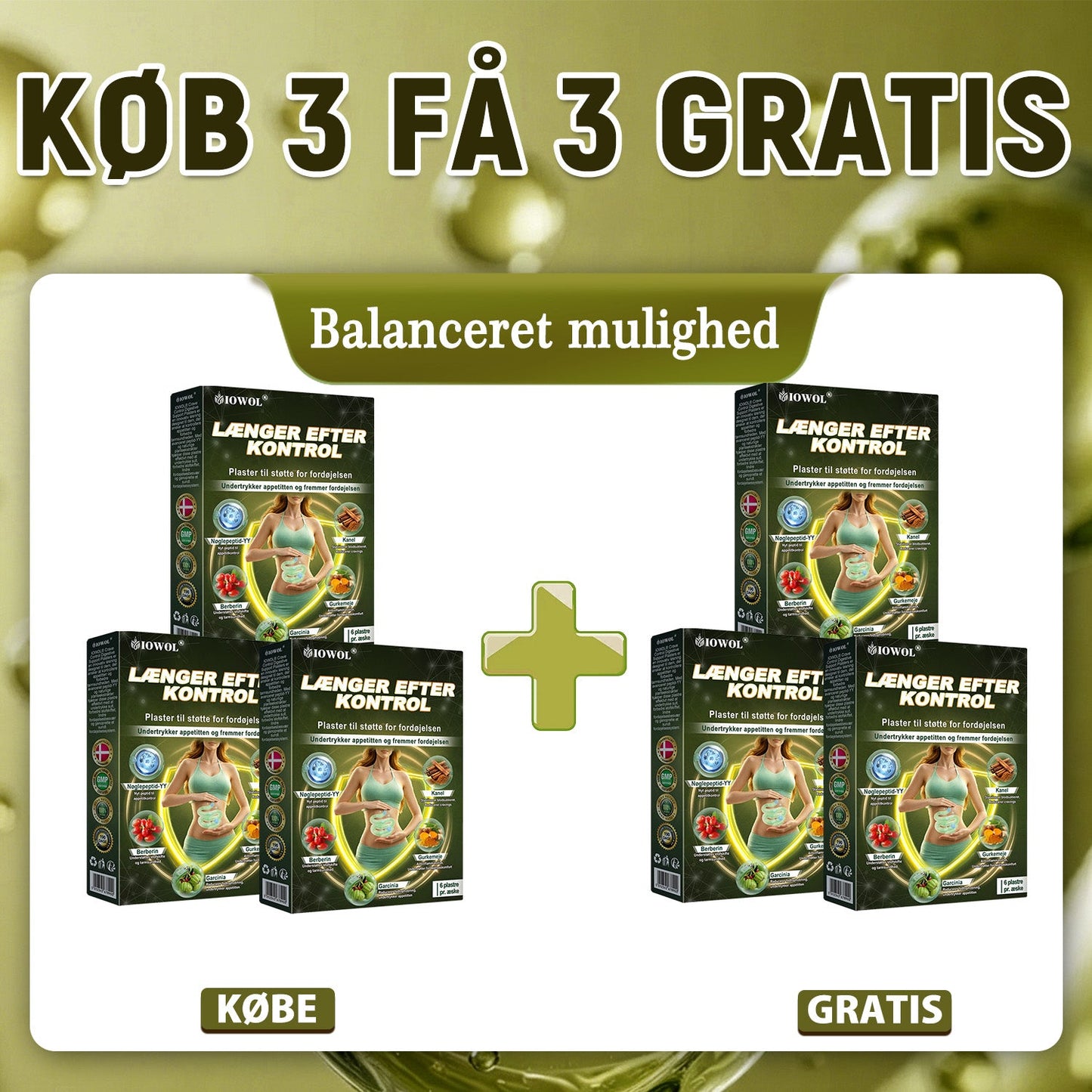 IOWOL® APPETITKONTROLPLASTER! INGEN PILLER & INGEN SULT & INGEN KAMP & 100% RESULTATER.