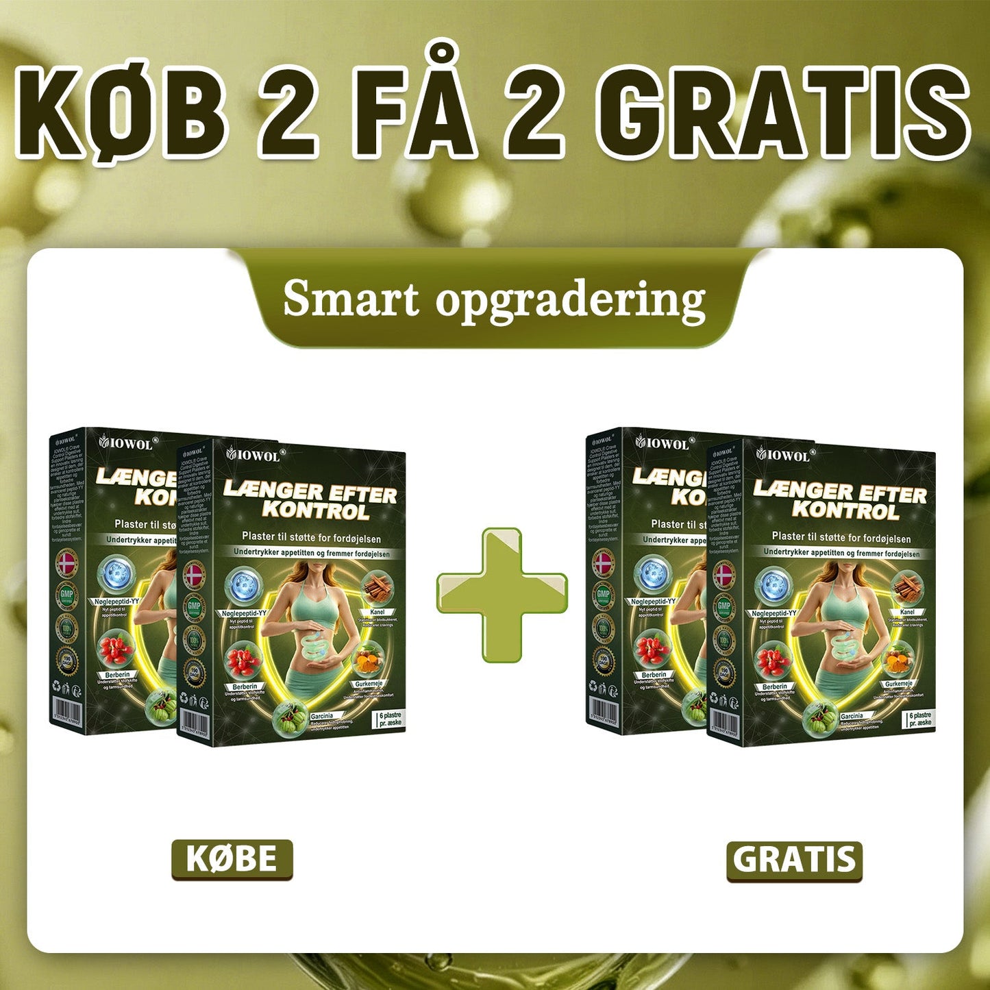 IOWOL® APPETITKONTROLPLASTER! INGEN PILLER & INGEN SULT & INGEN KAMP & 100% RESULTATER.