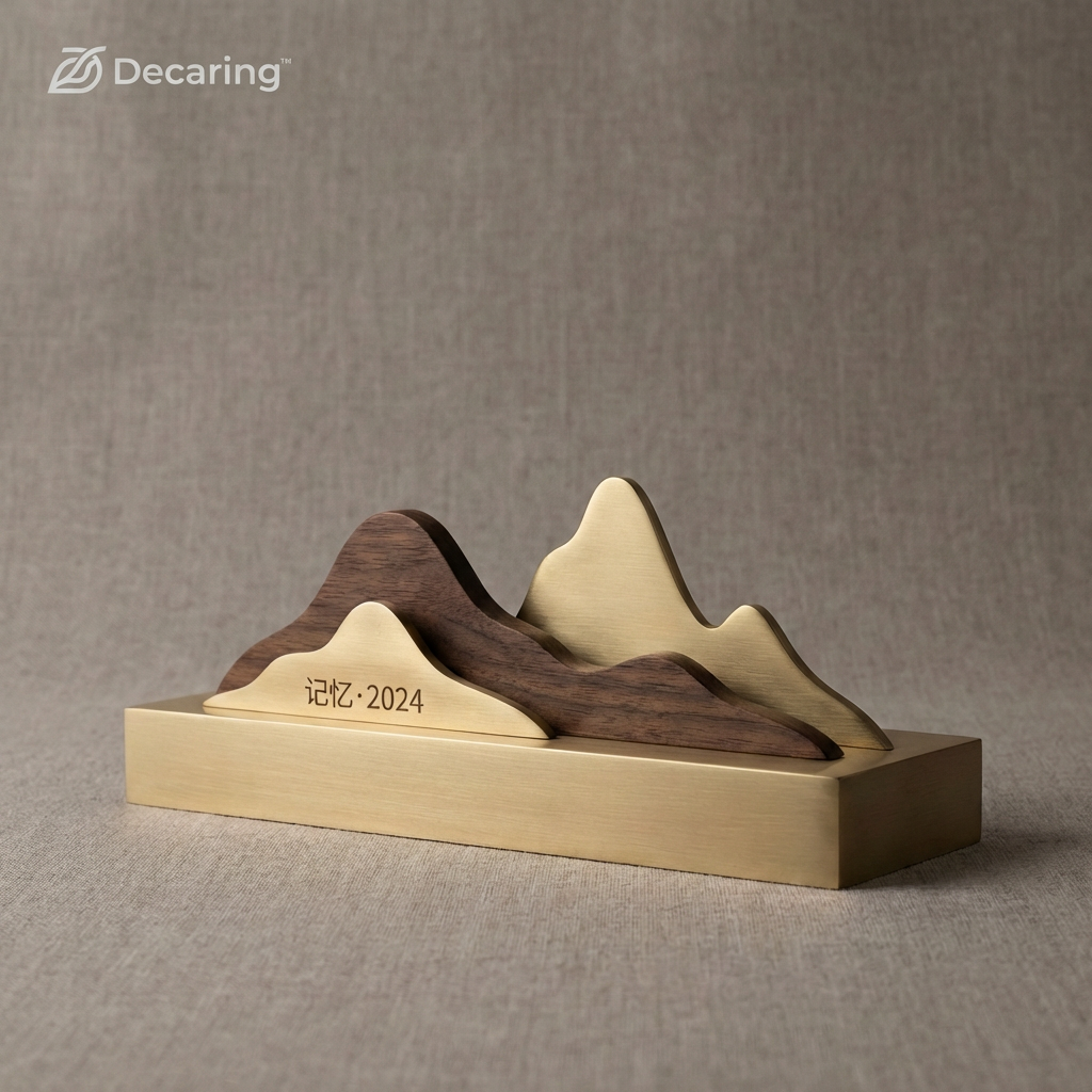 Golden Horizon Mountain Sculpture