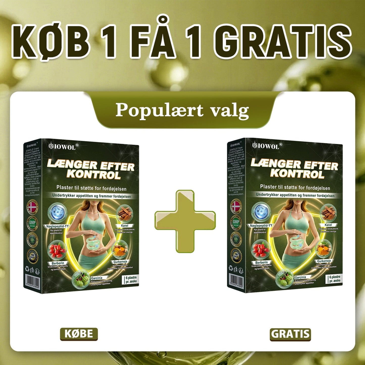 IOWOL® APPETITKONTROLPLASTER! INGEN PILLER & INGEN SULT & INGEN KAMP & 100% RESULTATER.