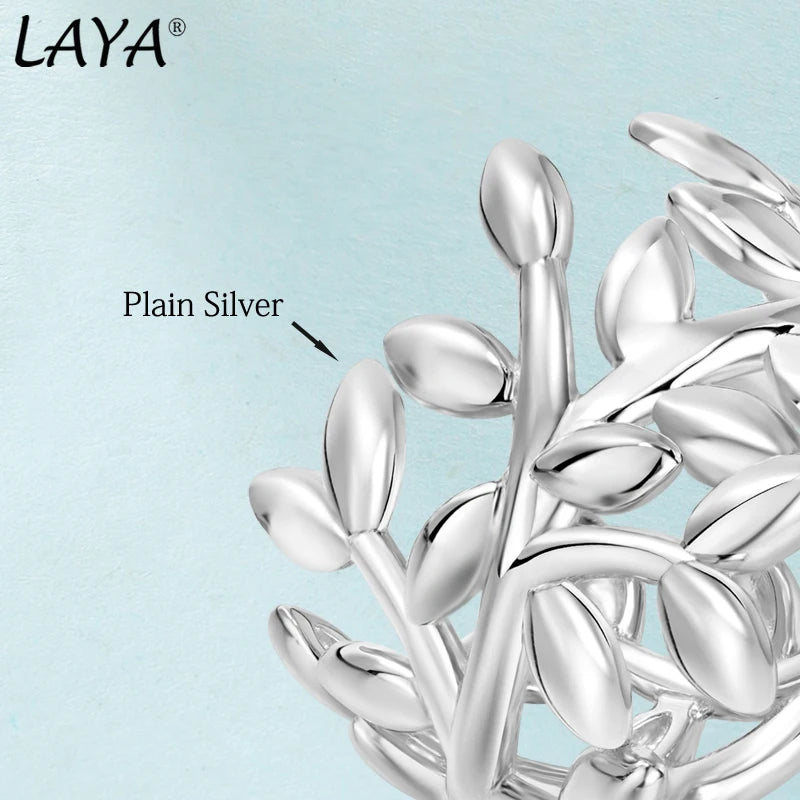 Laya 925 Sterling Silver Irregular Unique Design Leaf Plain Silver Ring For Women Fashion Original Neutral Jewelry 2022 Trend