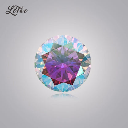 Moissanite Stone AB Colour Gemstone Round Cut  Lab Created Diamond Advanced Jewelry Making Materials with Certificate