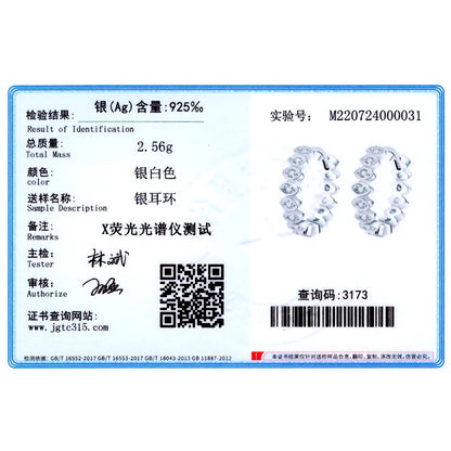 Ailmay 925 Sterling Silver Luxury Lucky Eye Ear Buckles For Women Girls Shiny CZ Geometric Hoop Earrings Wedding Fine Jewelry
