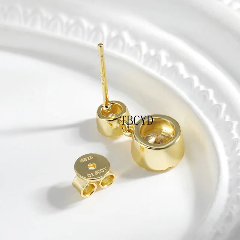 TBCYD 2.6cttw D Color Moissanite Drop Earrings For Women GRA Certified S925 Silver Hanging Bubble Earrings Luxury Fine Jewelry