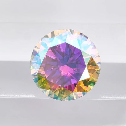 Moissanite Stone AB Colour Gemstone Round Cut  Lab Created Diamond Advanced Jewelry Making Materials with Certificate