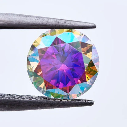 Moissanite Stone AB Colour Gemstone Round Cut  Lab Created Diamond Advanced Jewelry Making Materials with Certificate