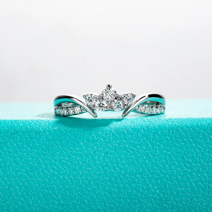 AnuJewel Moissanite Wedding Band Set 925 Sterling Silver D Color Lab Created Diamond Crown Bridal Ring Set For Women Jewelry
