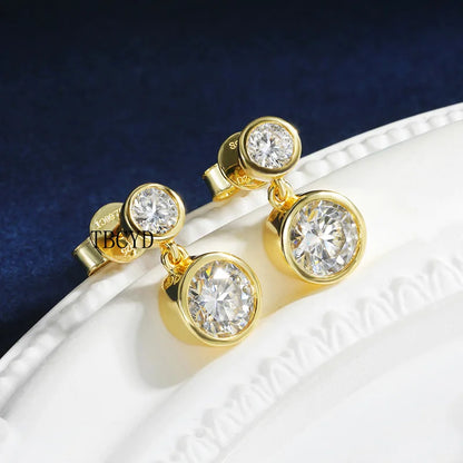 TBCYD 2.6cttw D Color Moissanite Drop Earrings For Women GRA Certified S925 Silver Hanging Bubble Earrings Luxury Fine Jewelry