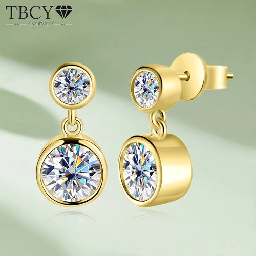 TBCYD 2.6cttw D Color Moissanite Drop Earrings For Women GRA Certified S925 Silver Hanging Bubble Earrings Luxury Fine Jewelry