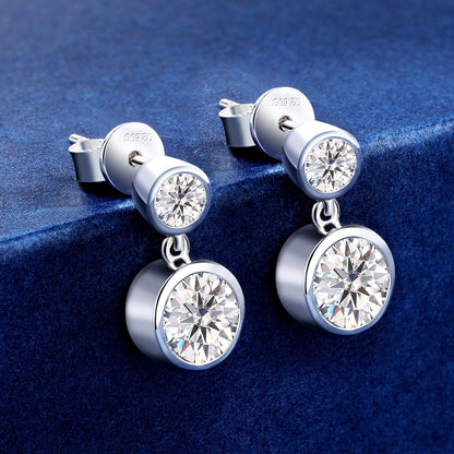 TBCYD 2.6cttw D Color Moissanite Drop Earrings For Women GRA Certified S925 Silver Hanging Bubble Earrings Luxury Fine Jewelry