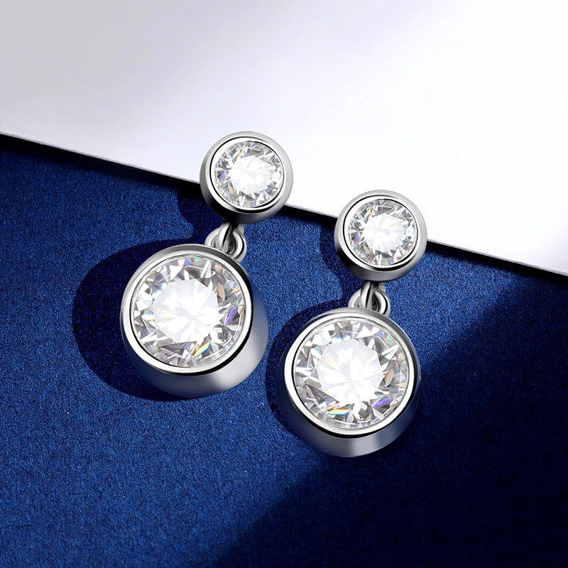 TBCYD 2.6cttw D Color Moissanite Drop Earrings For Women GRA Certified S925 Silver Hanging Bubble Earrings Luxury Fine Jewelry