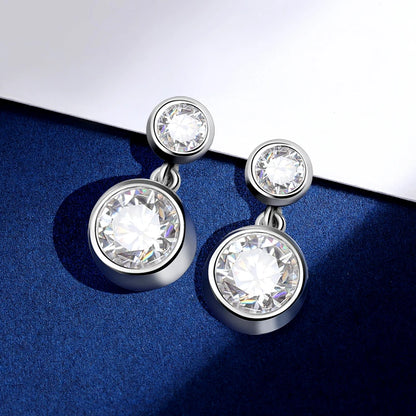 TBCYD 2.6cttw D Color Moissanite Drop Earrings For Women GRA Certified S925 Silver Hanging Bubble Earrings Luxury Fine Jewelry